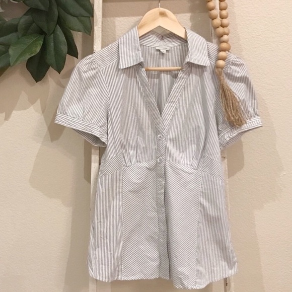 Anthropologie Tops - Anthropologie Odille Pinstripe Button Up Blouse